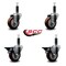 Service Caster 3.5'' Maroon Poly Wheel Swivel 1'' Expanding Stem Caster Set 2 Brakes, 4PK SCC-EX20S3514-PPUB-MRN-2-PLB-2-1 - alternate 5